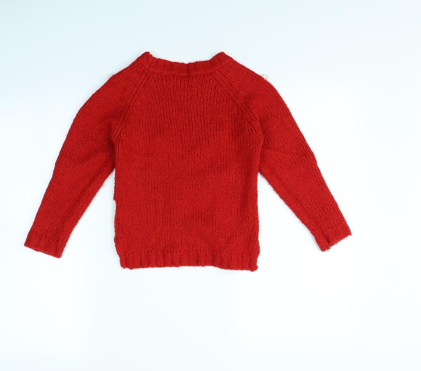 NEXT Girls Red   Pullover Jumper Size 7 Years  - Christmas jumper
