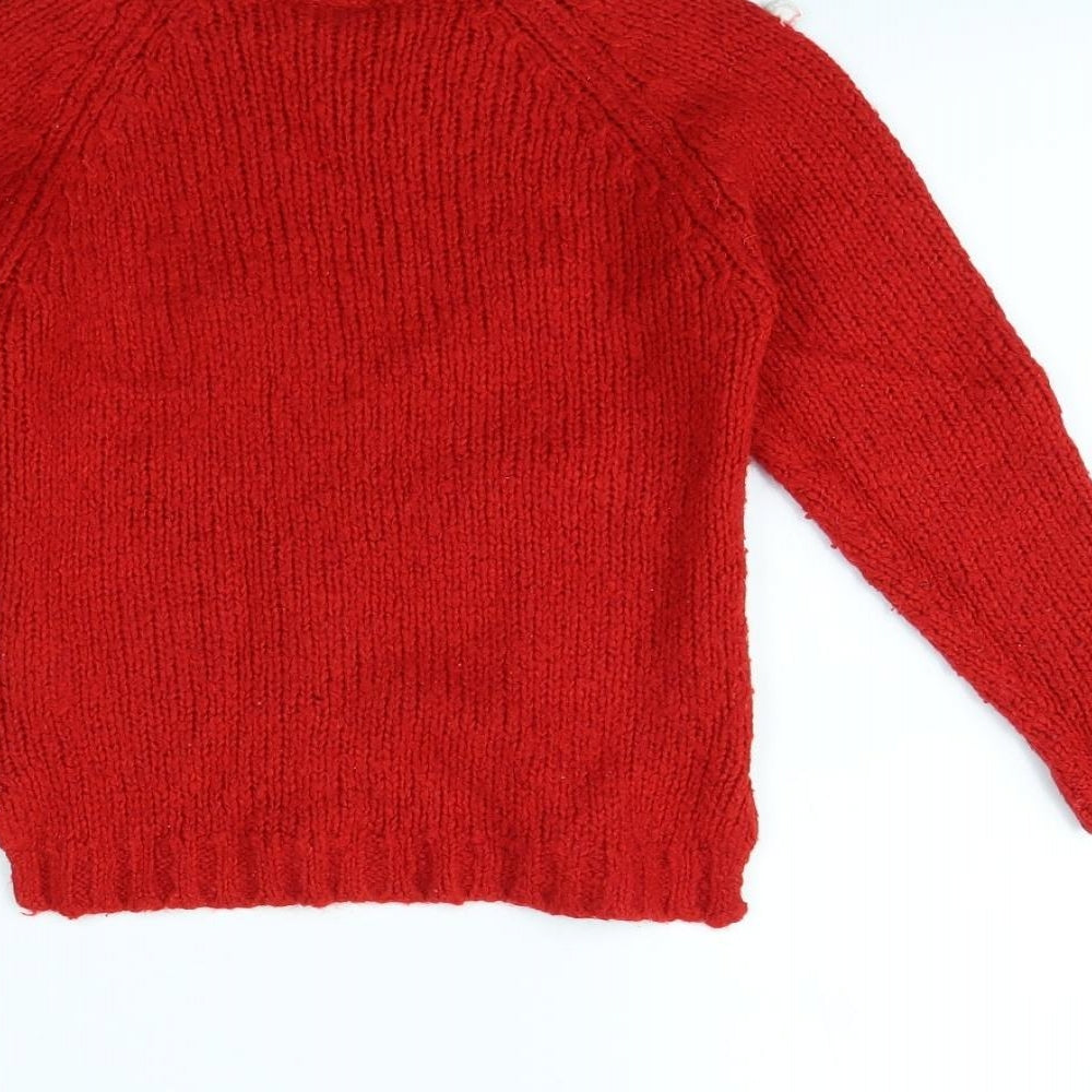 NEXT Girls Red   Pullover Jumper Size 7 Years  - Christmas jumper