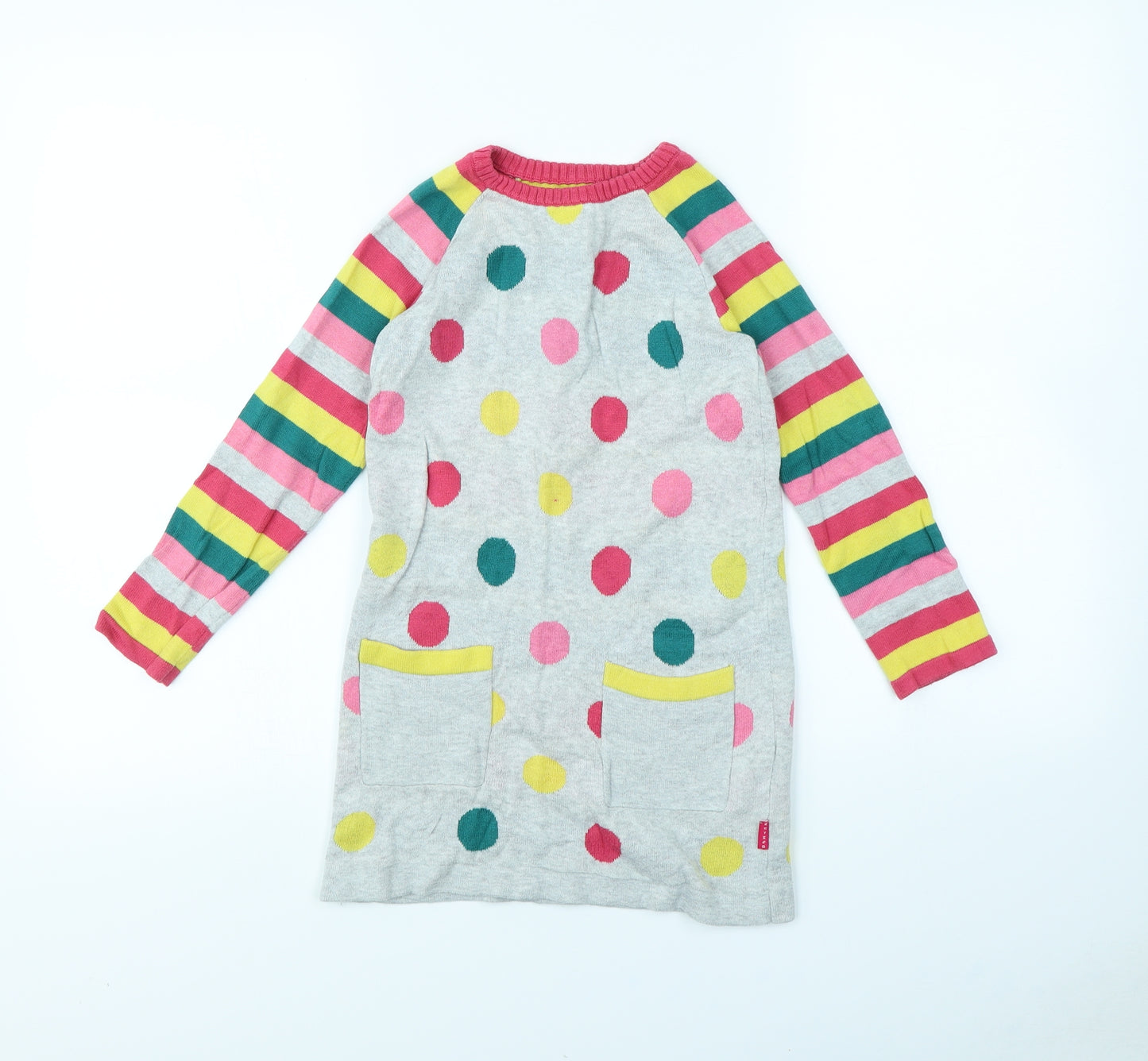 Nutmeg Girls Green Polka Dot  Jumper Dress  Size 4 Years