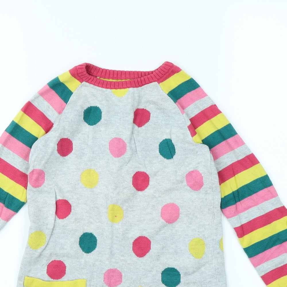Nutmeg Girls Green Polka Dot  Jumper Dress  Size 4 Years
