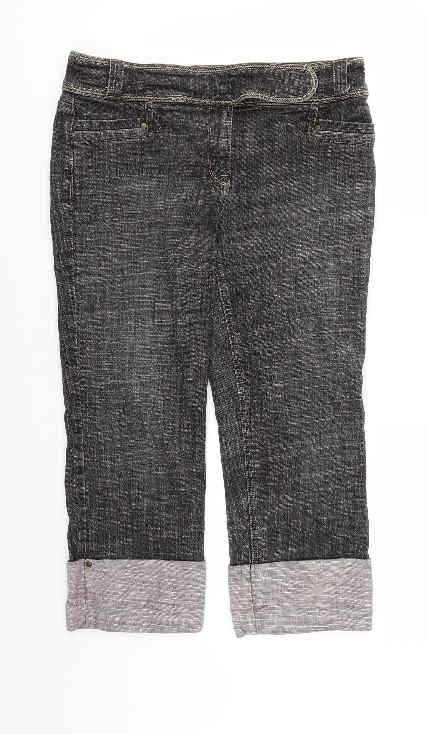 NEXT Womens Grey  Denim Straight Jeans Size 14 L23 in