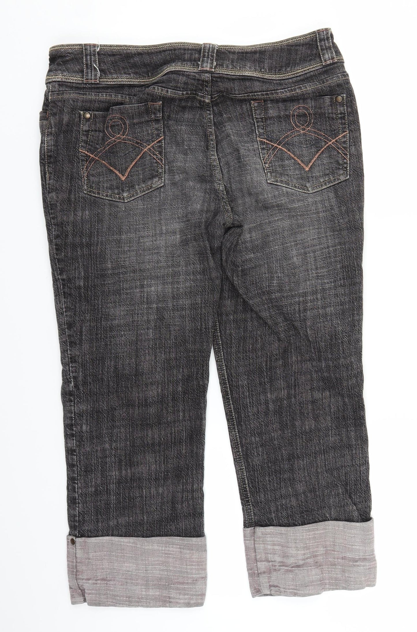NEXT Womens Grey  Denim Straight Jeans Size 14 L23 in