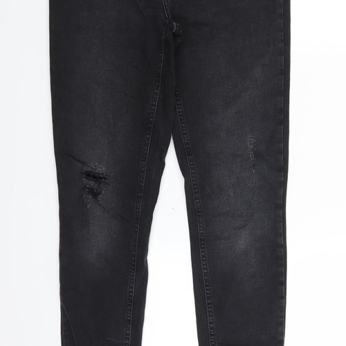Pieces Womens Black  Denim Straight Jeans Size M L28 in