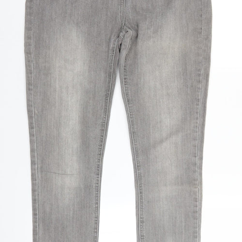 M&Co Womens Grey  Denim Skinny Jeans Size 12 L26 in