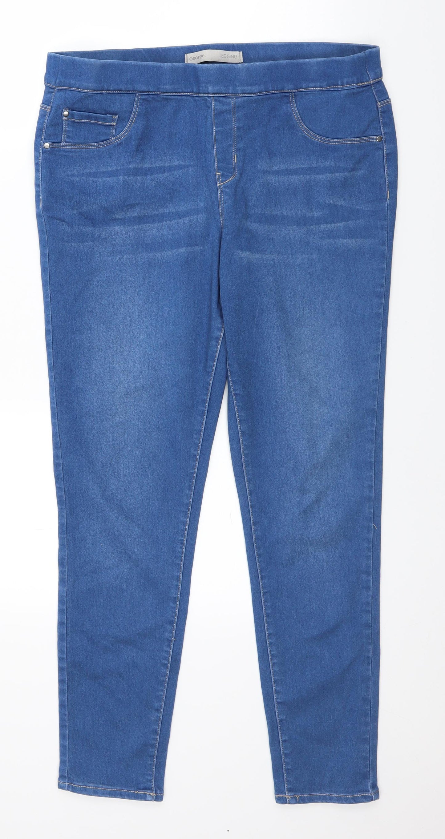 George Womens Blue  Denim Jegging Jeans Size 14 L26 in