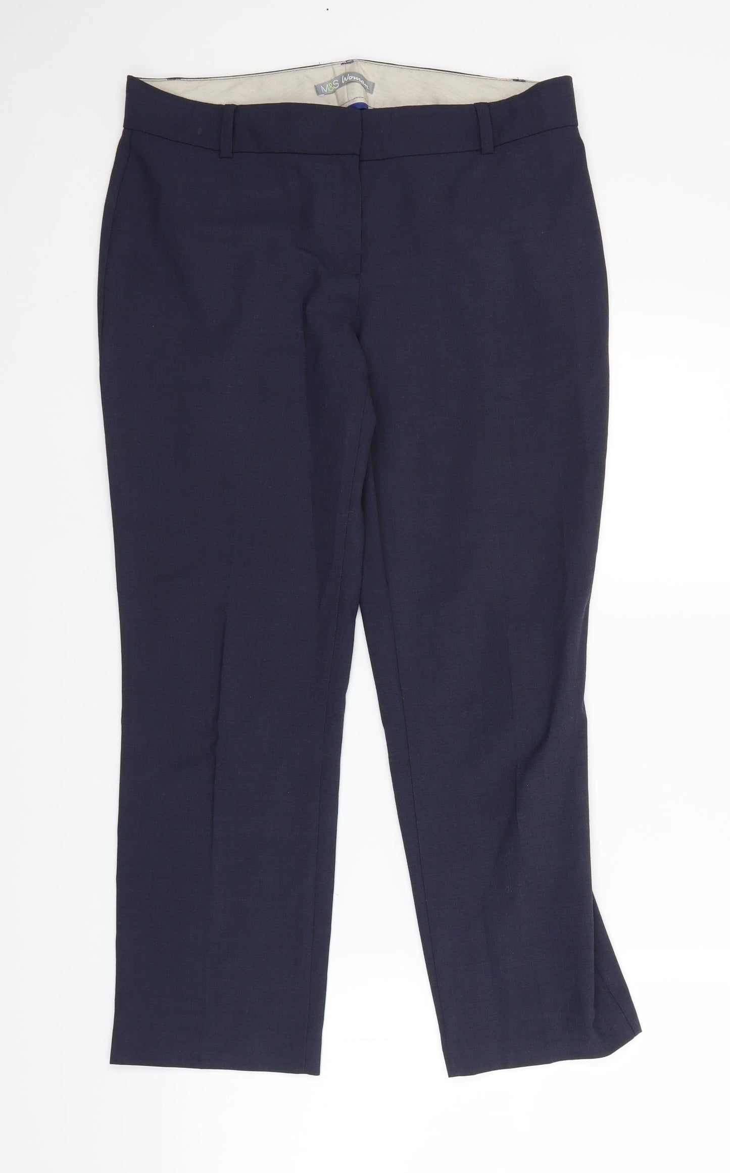 Marks and Spencer Womens Blue   Trousers  Size 12 L25 in