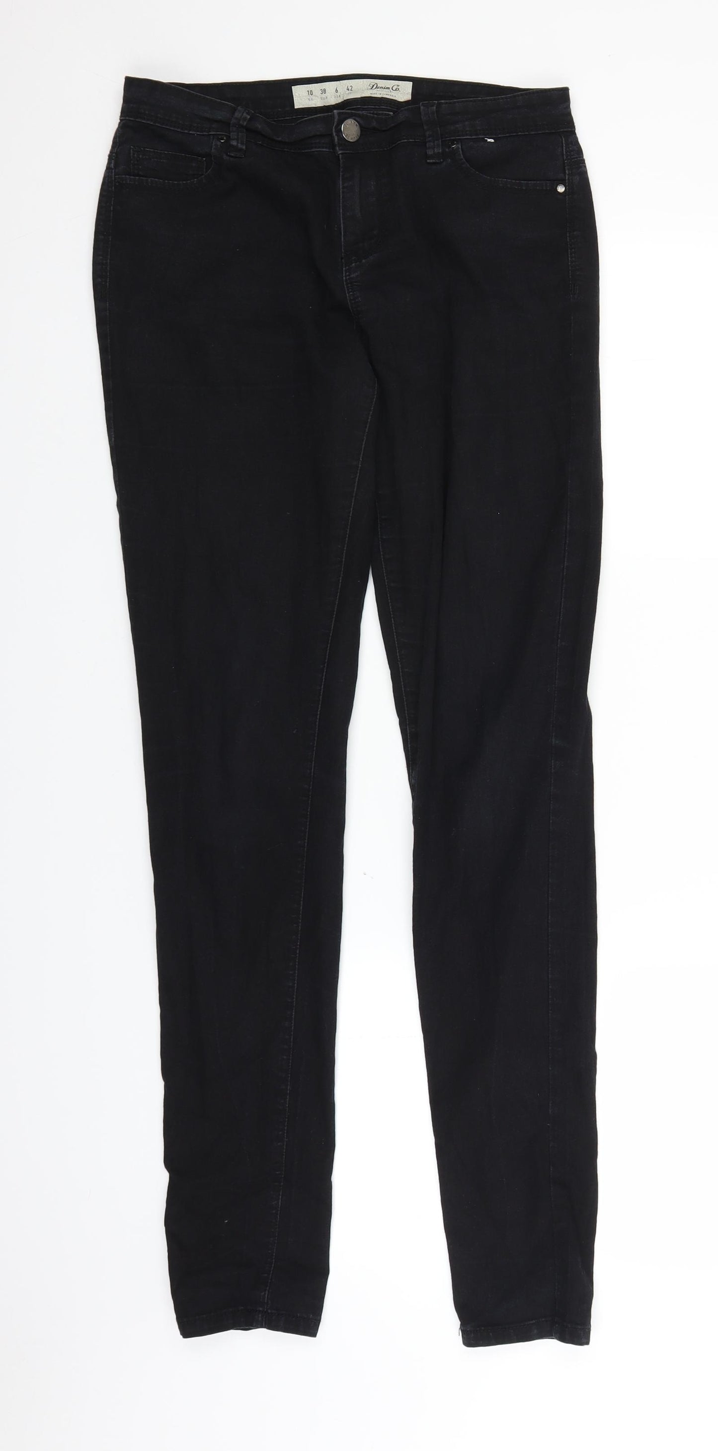 Primark Womens Black  Denim Straight Jeans Size 10 L30 in