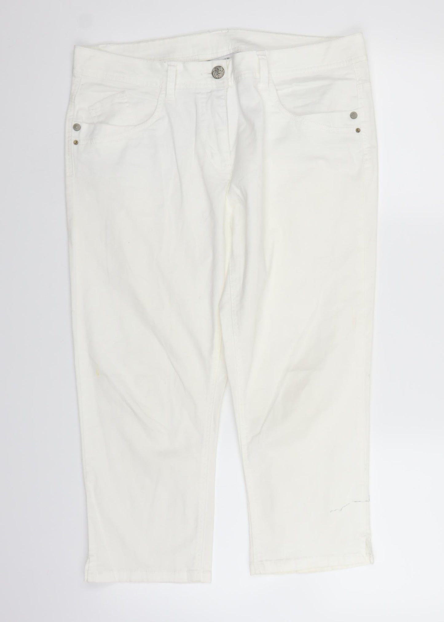 George Womens White  Denim Straight Jeans Size 14 L21 in