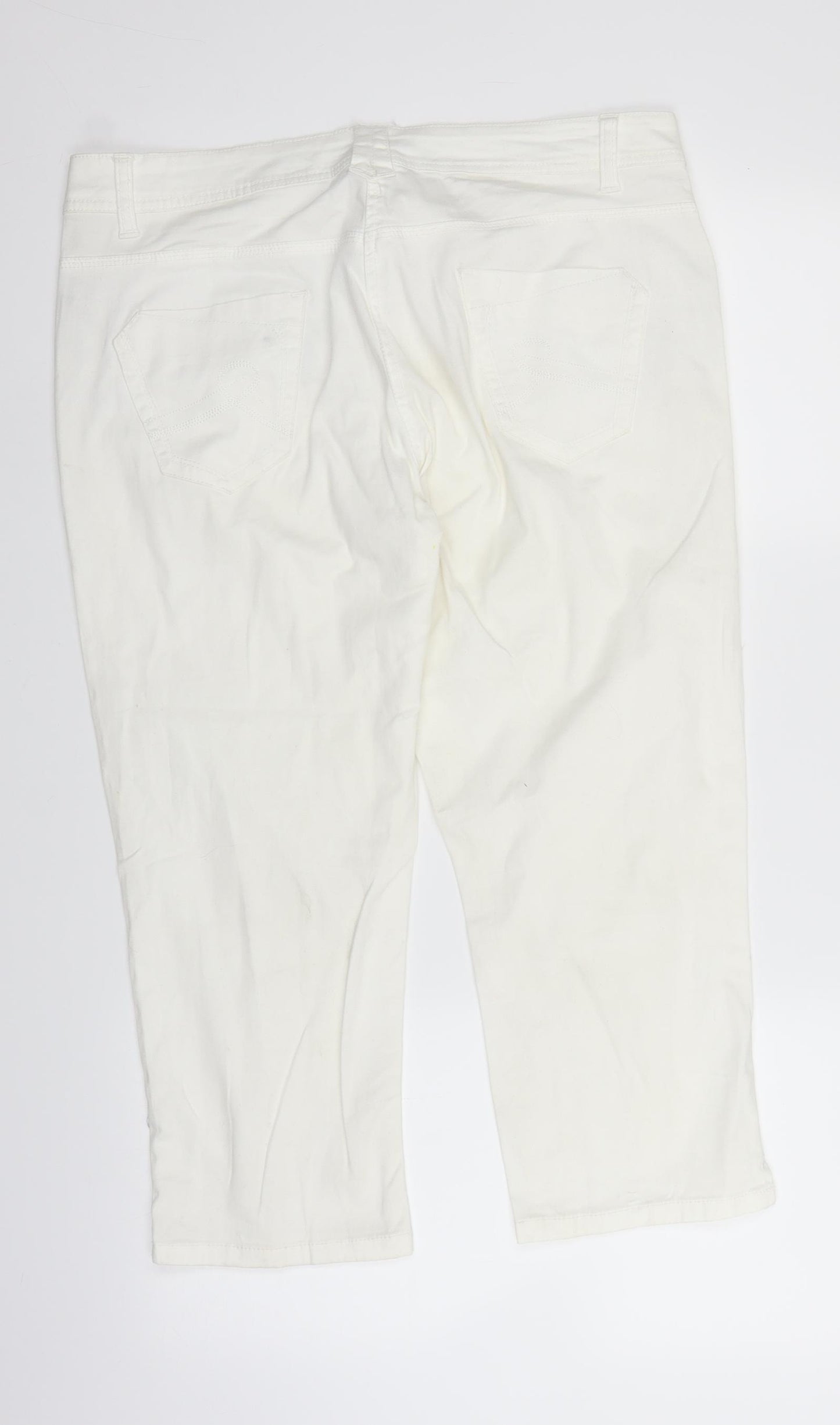 George Womens White  Denim Straight Jeans Size 14 L21 in