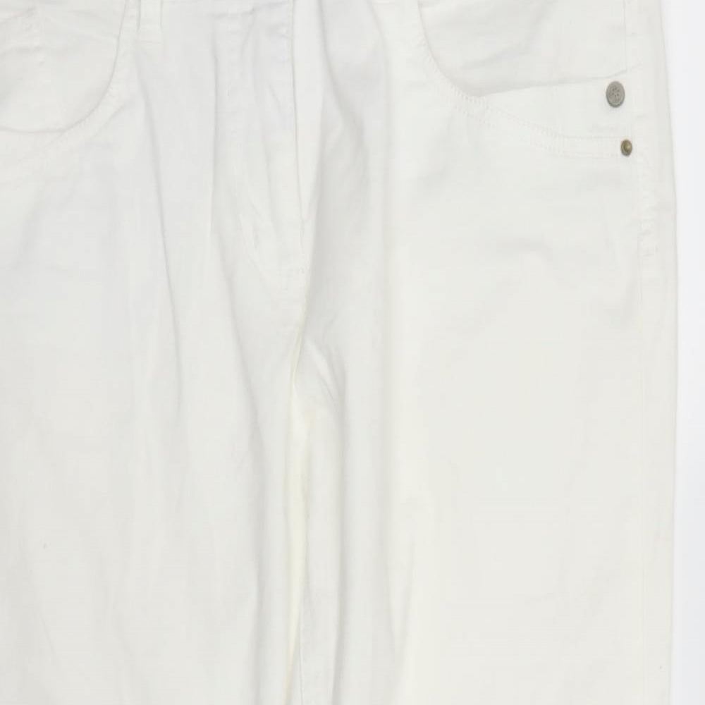 George Womens White  Denim Straight Jeans Size 14 L21 in