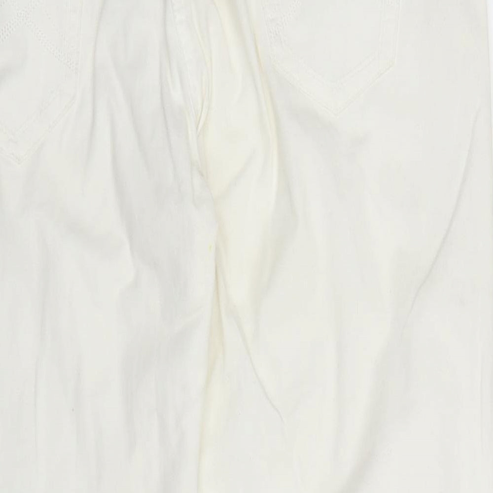 George Womens White  Denim Straight Jeans Size 14 L21 in