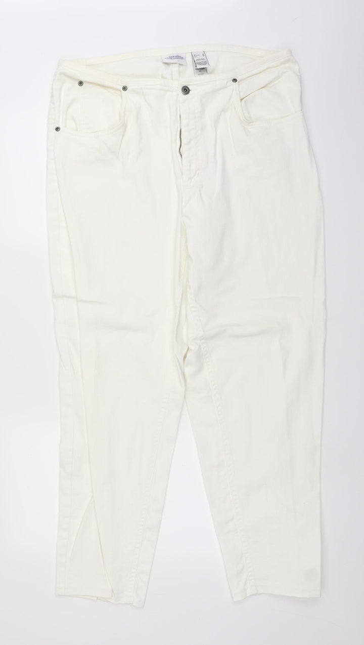 Elisabeth Womens White Denim Straight Jeans Size 18 L28 in