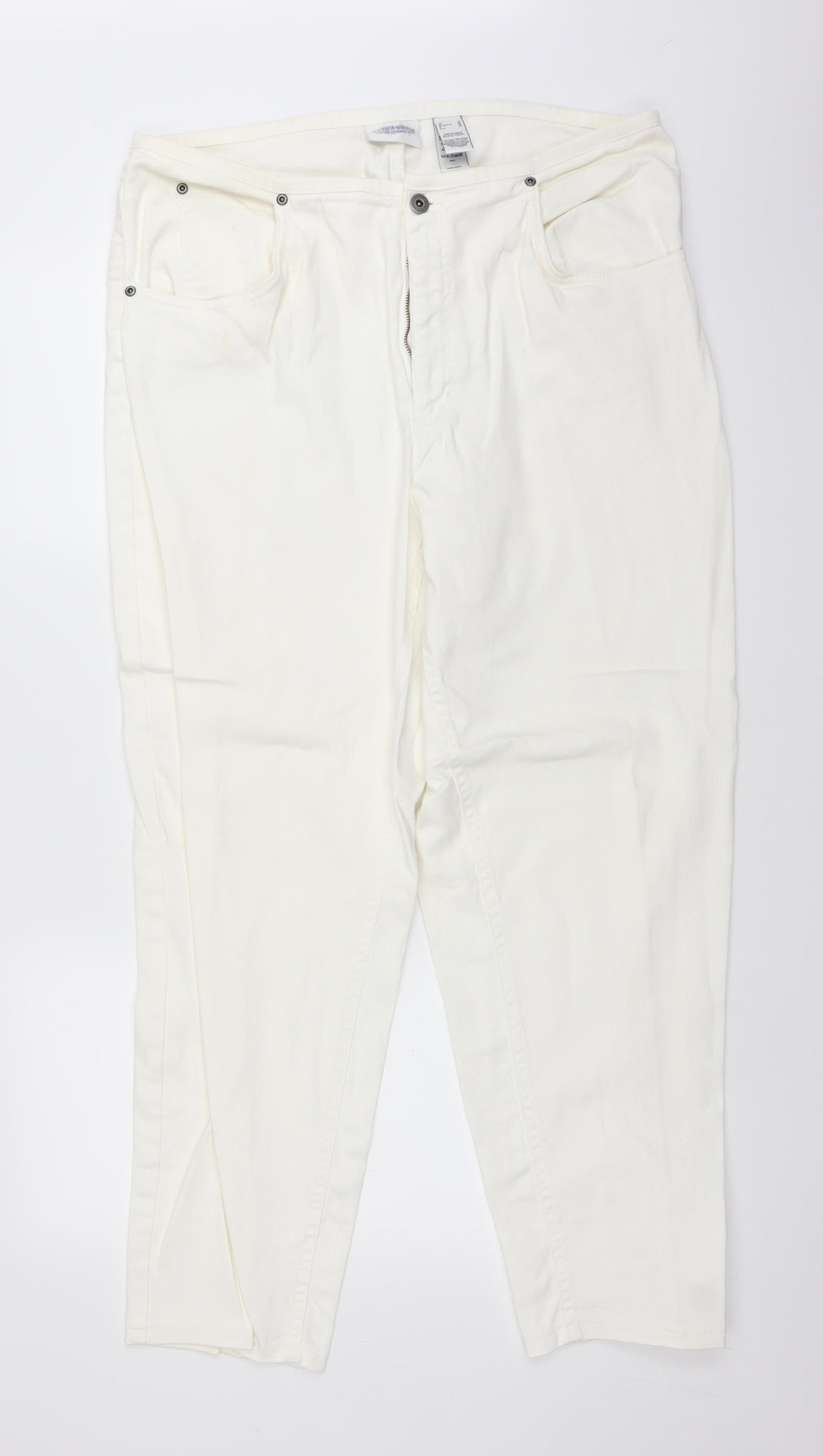 Elisabeth Womens White  Denim Straight Jeans Size 18 L28 in