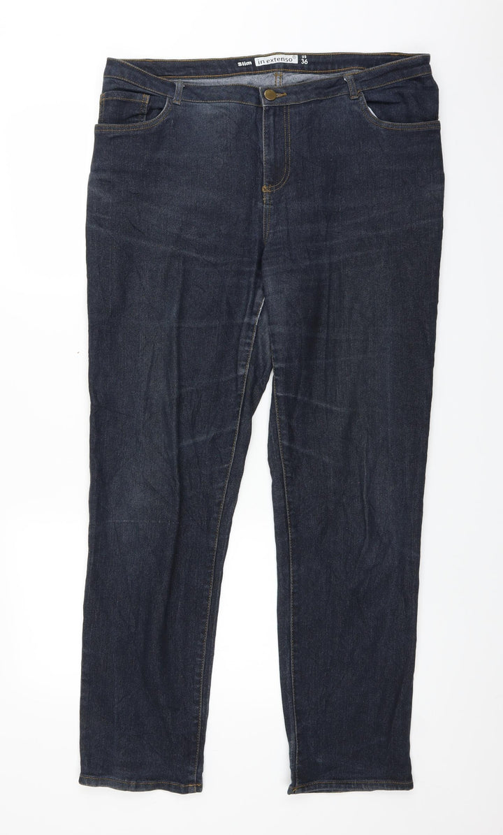 In Extenso Womens Blue  Denim Straight Jeans Size 36 in L29 in