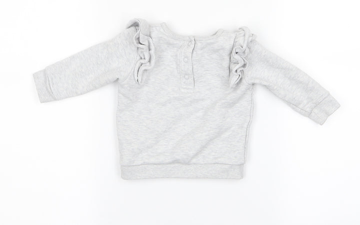 m&s Girls Grey   Basic T-Shirt Size 3-6 Months