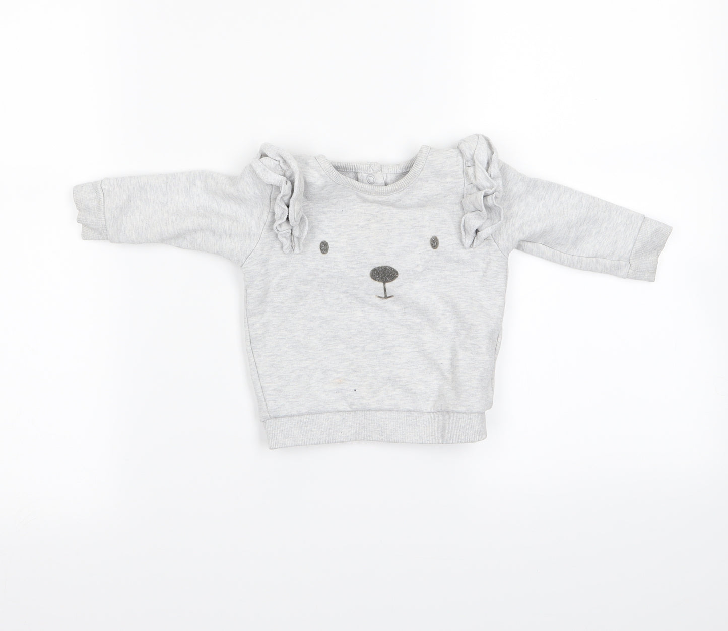 m&s Girls Grey   Basic T-Shirt Size 3-6 Months