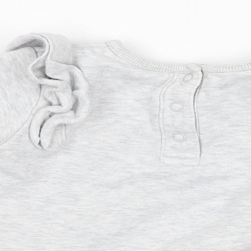 m&s Girls Grey   Basic T-Shirt Size 3-6 Months