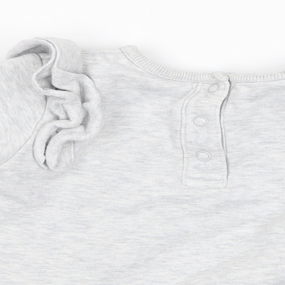 m&s Girls Grey   Basic T-Shirt Size 3-6 Months