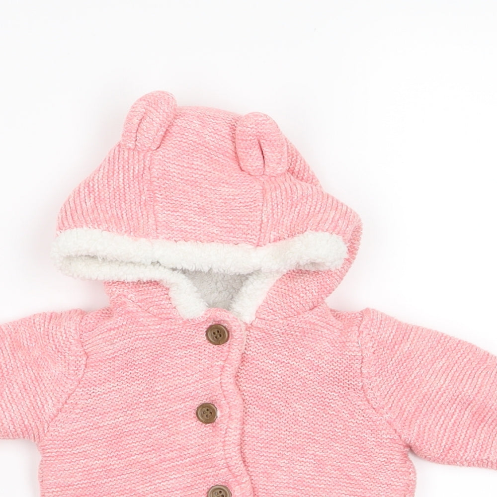 M Girls Pink   Overcoat Coat Size 3-6 Months