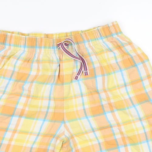 M&S Girls Yellow Check  Mom Shorts Size 9 Years