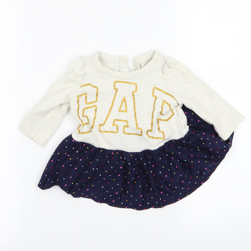 Gap Girls White   Babydoll Dress Size 3-6 Months