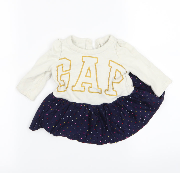 Gap Girls White Babydoll Dress Size 3-6 Months
