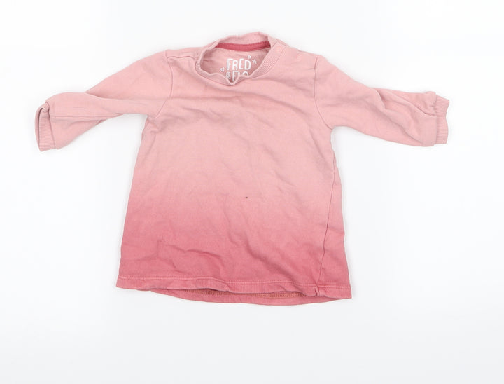 FRED AND FLO Girls Pink   Pullover Jumper Size 3-6 Months