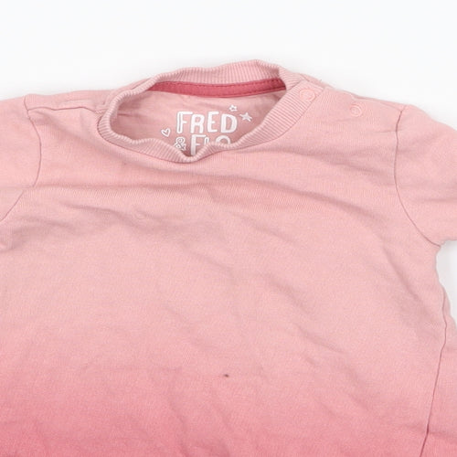 FRED AND FLO Girls Pink   Pullover Jumper Size 3-6 Months