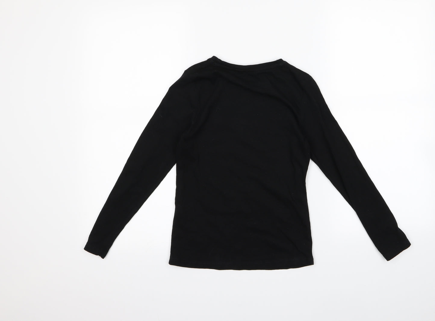 pep co Girls Black   Basic T-Shirt Size 8 Years  - good vibes