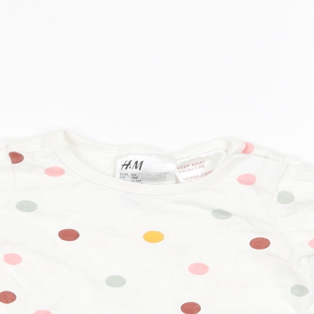 H&M Girls White   Basic T-Shirt Size 3-6 Months