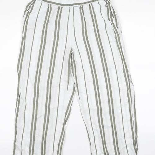 H&M Womens White Striped  Trousers  Size 10 L22 in