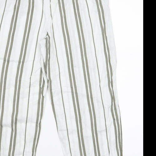 H&M Womens White Striped  Trousers  Size 10 L22 in