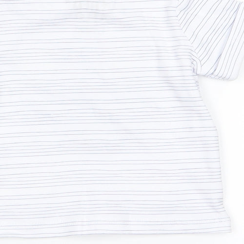 fred flo Baby White Striped  Basic T-Shirt Size 0-3 Months  - lion