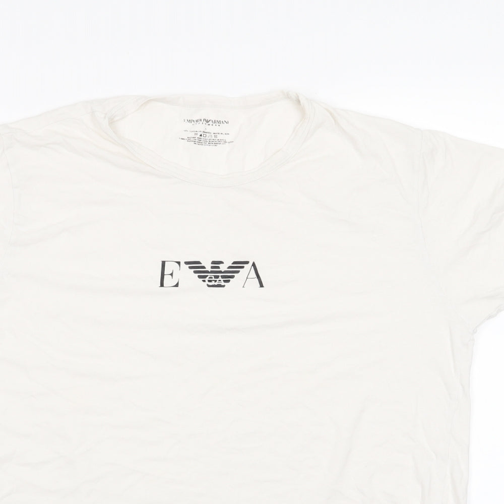 ARMANI Mens White    T-Shirt Size L