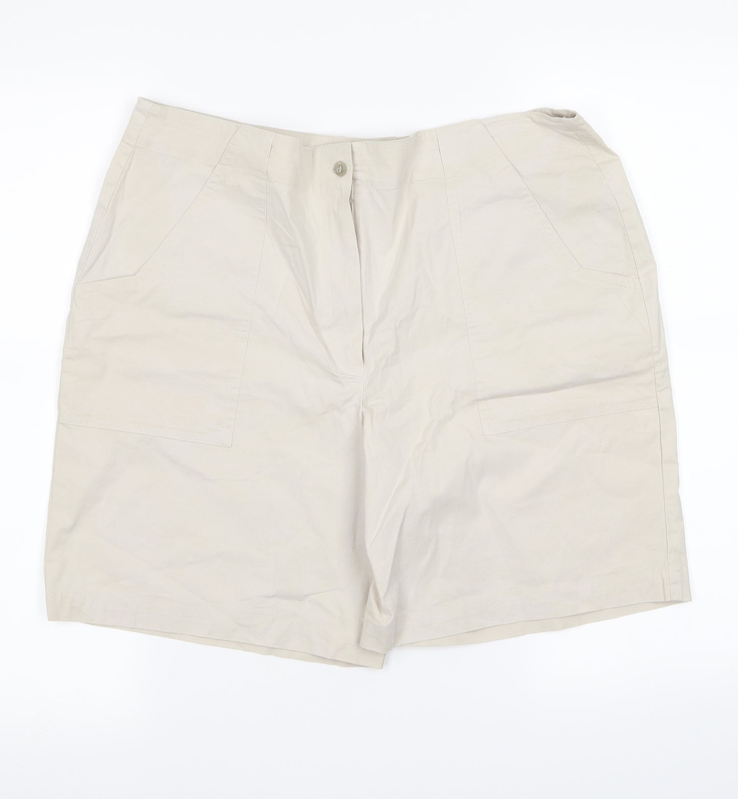 prewon Womens Beige   Cargo Shorts Size 18