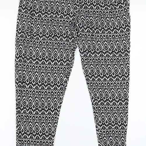 F&F Womens White Animal Print  Jegging Trousers Size 12 L25 in