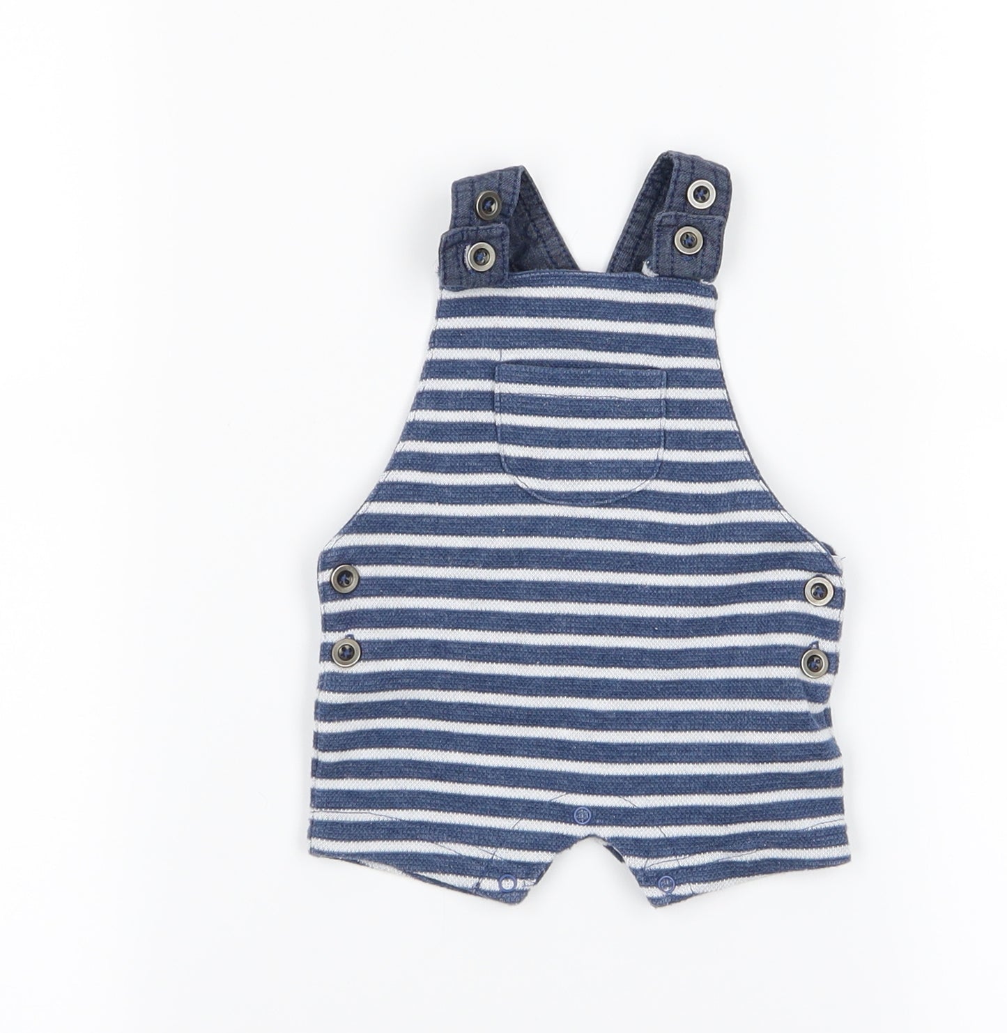 F&F Baby Blue Striped  Dungaree One-Piece Size 0-3 Months