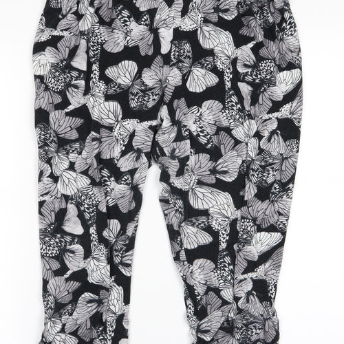 George Womens Black Floral  Jogger Trousers Size 12