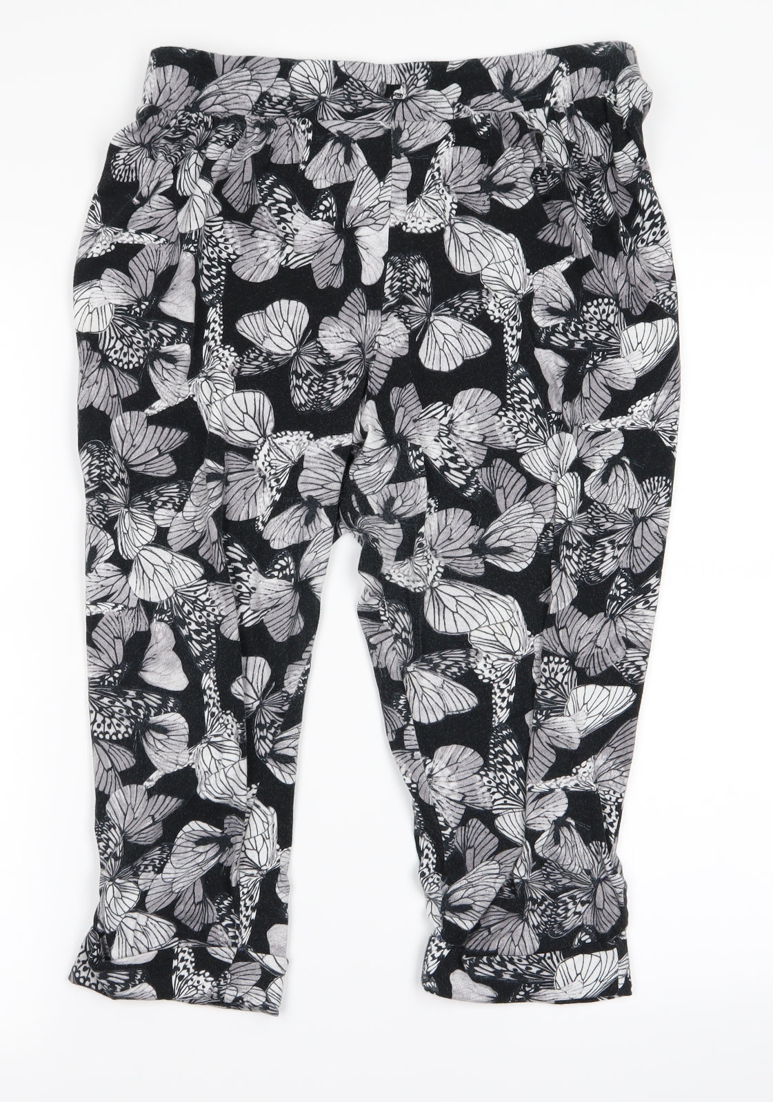 George Womens Black Floral  Jogger Trousers Size 12