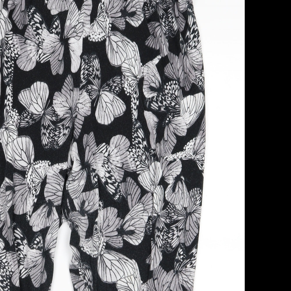 George Womens Black Floral  Jogger Trousers Size 12