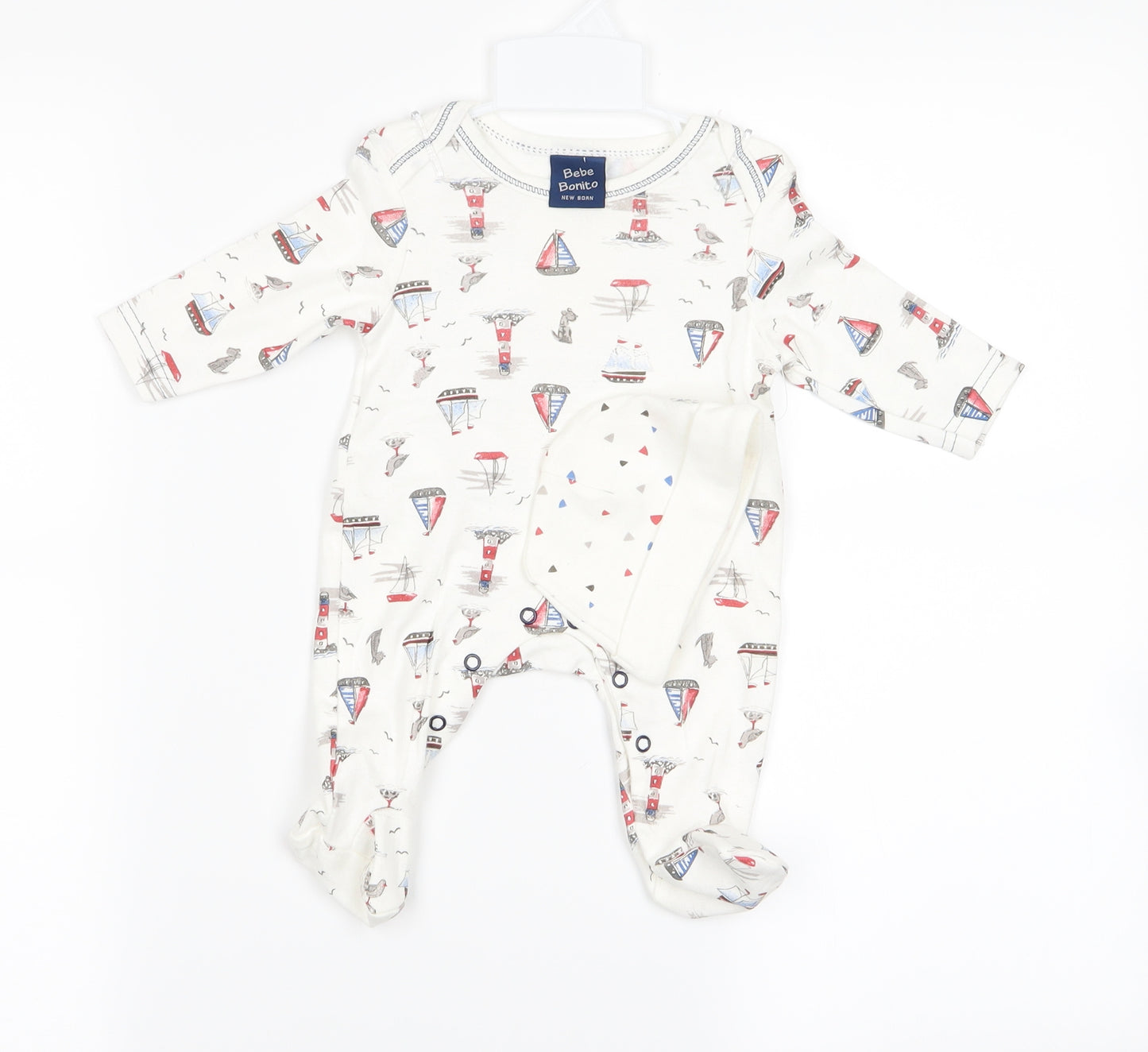 Bebe Bonito Baby White   Babygrow One-Piece Size Newborn