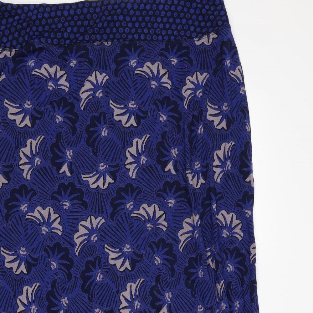 White Stuff Womens Blue Floral  Skater Set Size 16