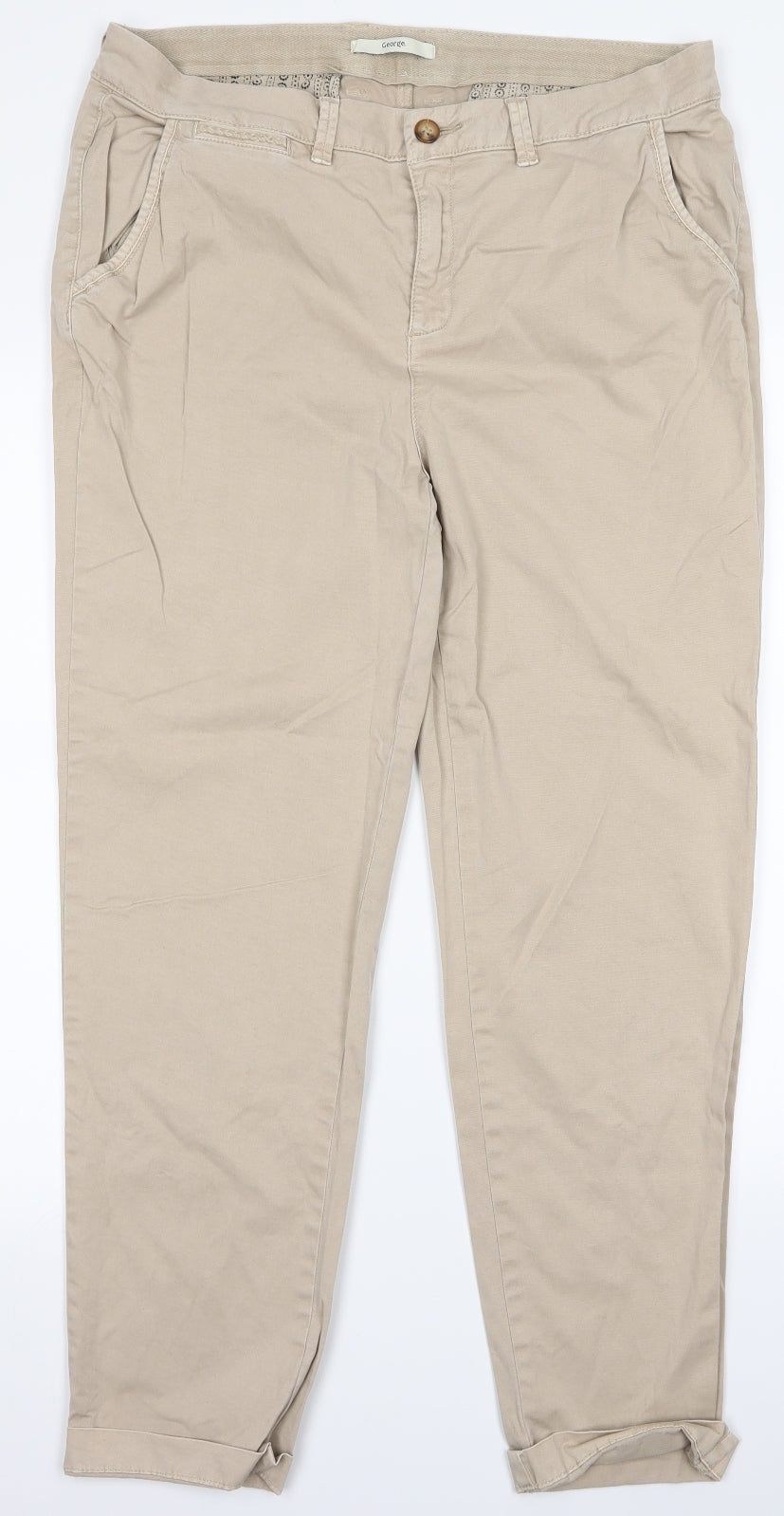 George Womens Beige   Tapered Jeans Size 14 L25 in