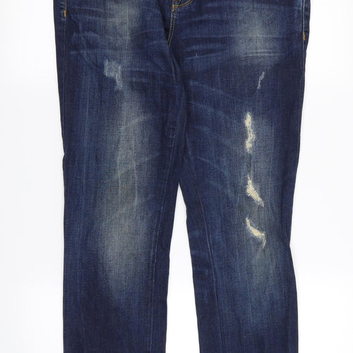 Preworn Womens Blue  Corduroy Bootcut Jeans Size 32 L28 in