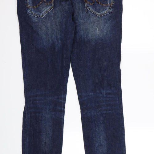 Preworn Womens Blue  Corduroy Bootcut Jeans Size 32 L28 in
