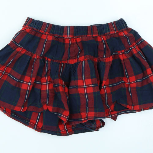 NEXT Girls Red Plaid  Mom Shorts Size 7 Years