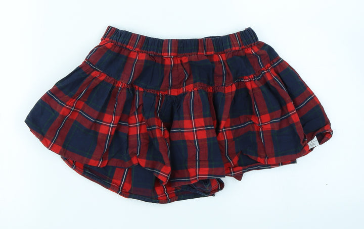 NEXT Girls Red Plaid Mom Shorts Size 7 Years