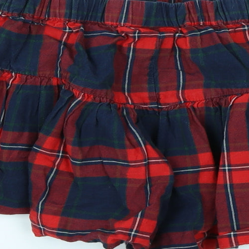 NEXT Girls Red Plaid  Mom Shorts Size 7 Years