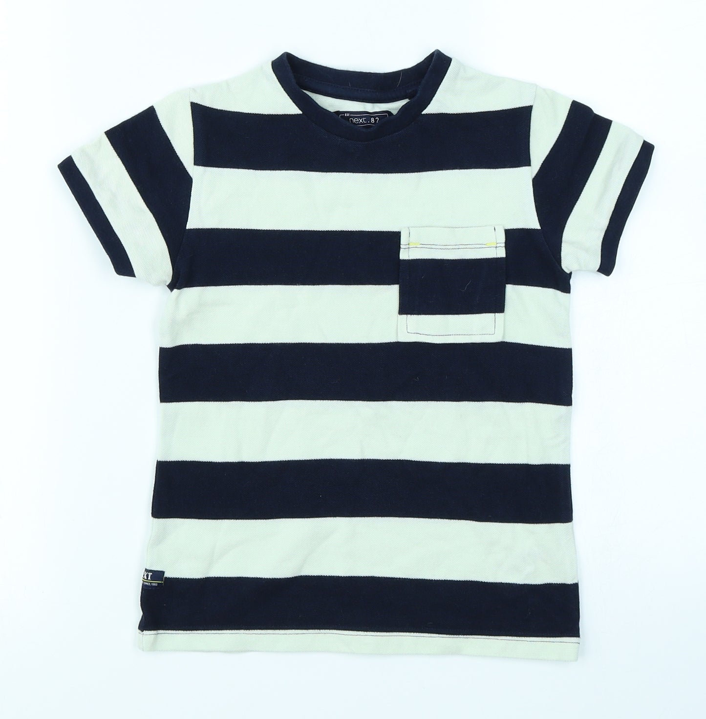 NEXT Boys Ivory Striped  Basic T-Shirt Size 5 Years
