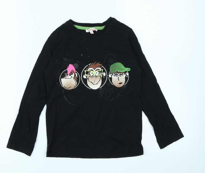 Bluezoo Boys Black Basic T-Shirt Size 5-6 Years